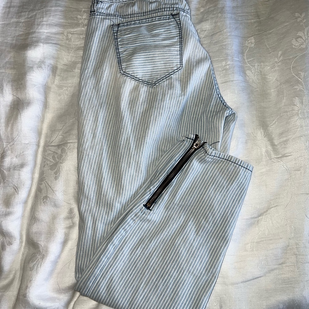 J Crew Stretch Striped skinny jeans. Woman’s size 27